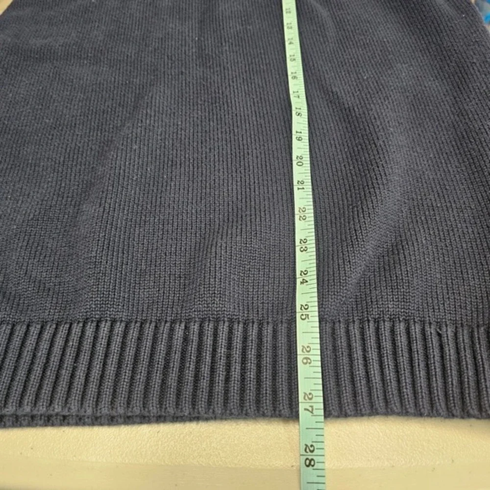 LL Bean‎ Mens V Neck Sweater Vest Navy Blue Cotton Large Tall